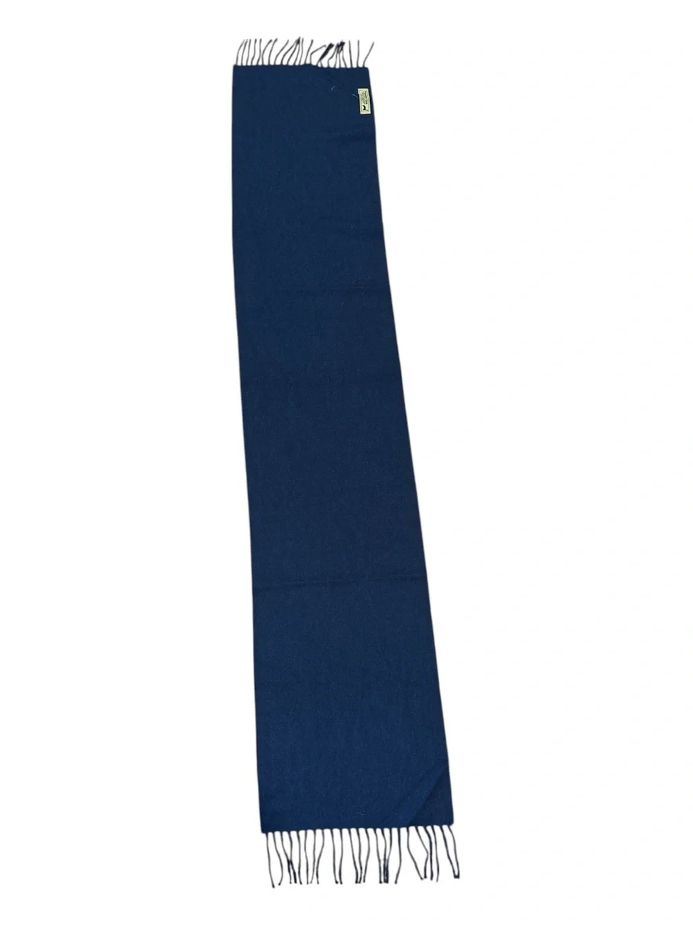 NWOT 60s ALPACA SCARF DEEP BLUE W FRINGE ENDS ECLECTIC GRANDPA 65